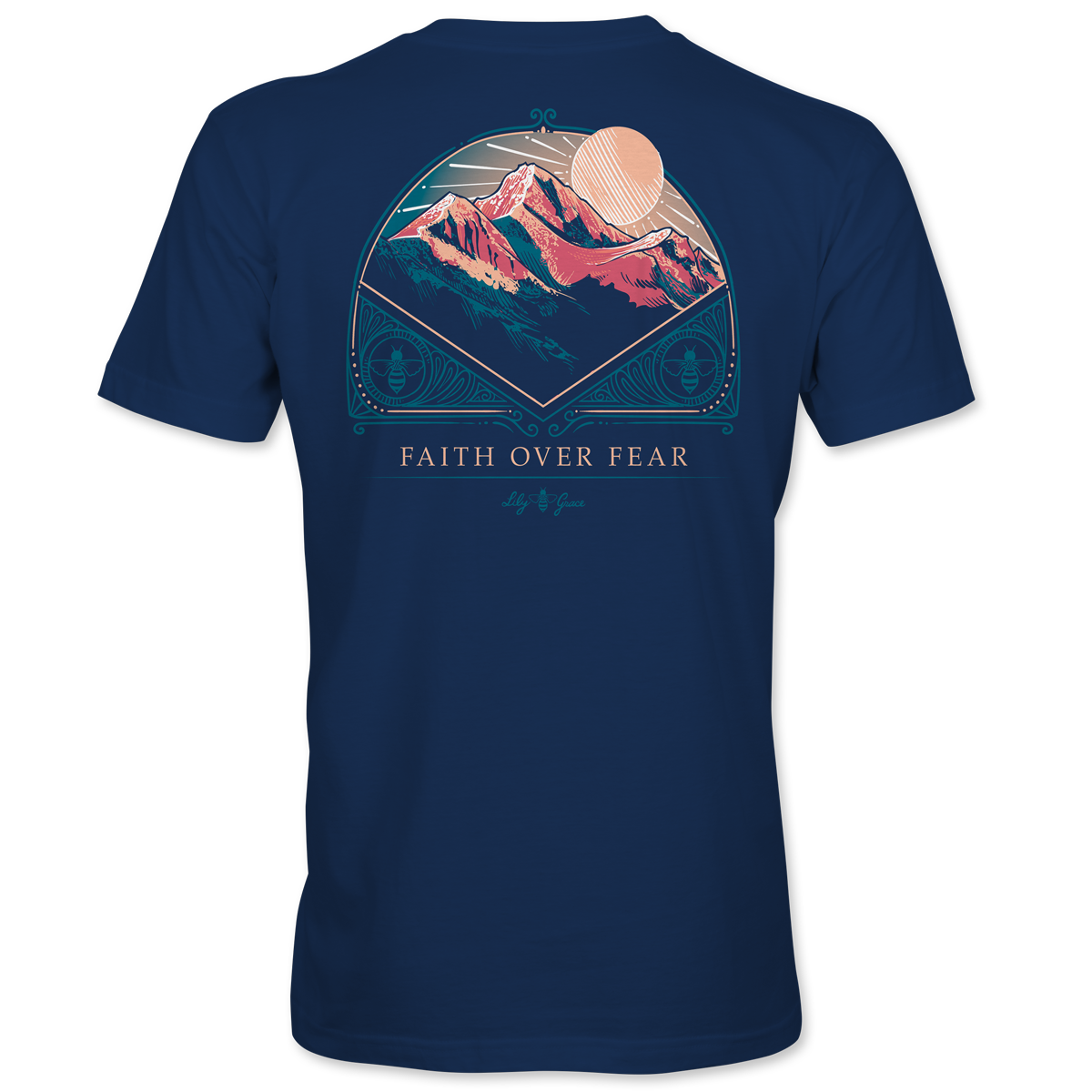 Faith Over Fear T-Shirt – Lily Grace | Navy