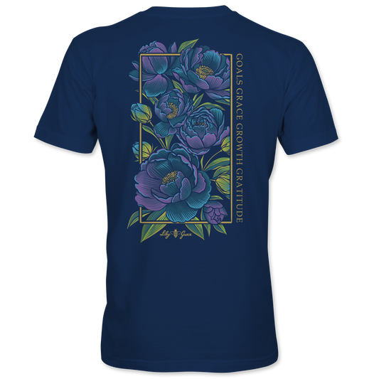 Goals Grace Growth Gratitude Floral Pocket Tee