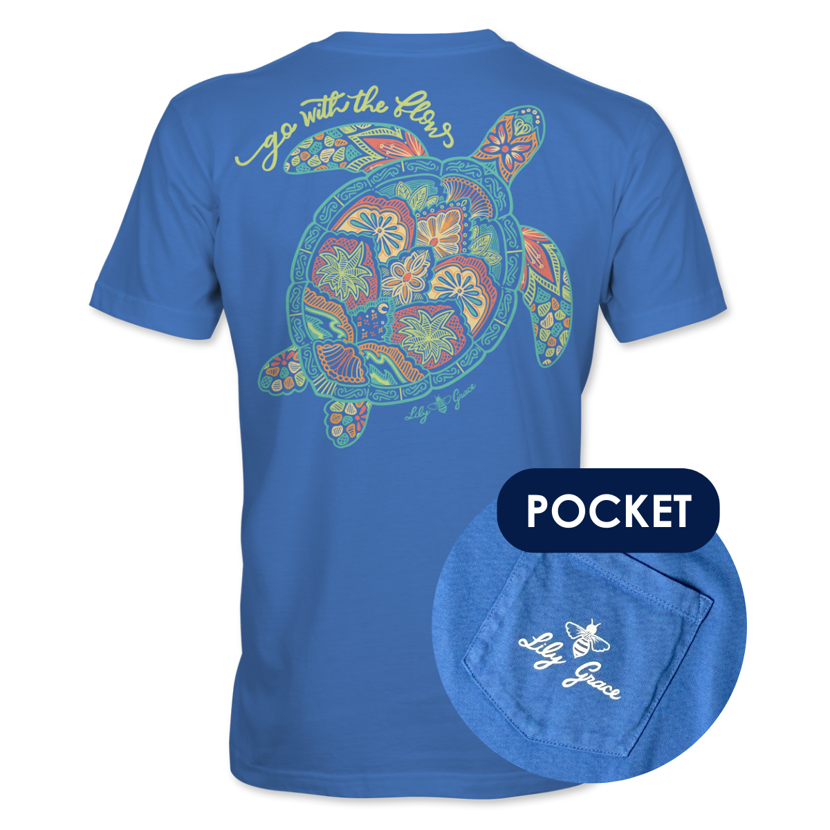 Patterned Turtle- Flowing Sea Turtle T-Shirt