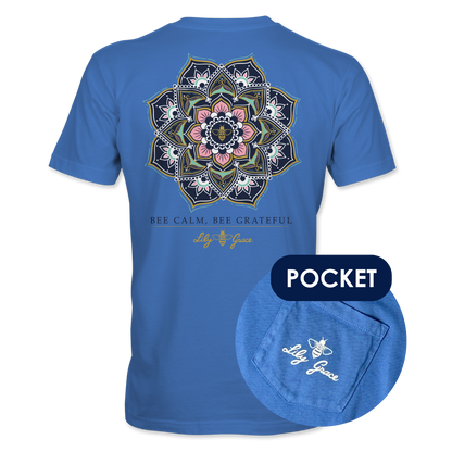 Bee Calm Mandala T-Shirt – Lily Grace | Marine