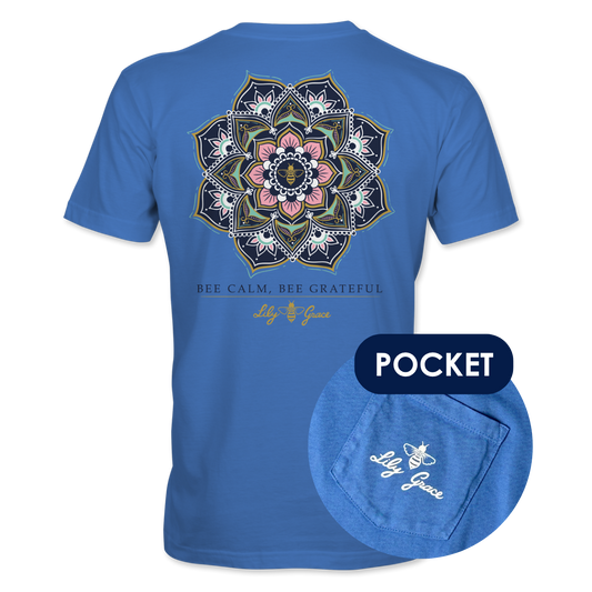 Bee Calm Mandala T-Shirt – Lily Grace | Marine