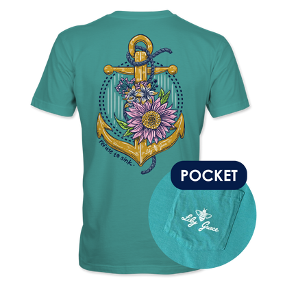 Refuse to Sink Anchor Floral T-Shirt – Lily Grace | Seafoam
