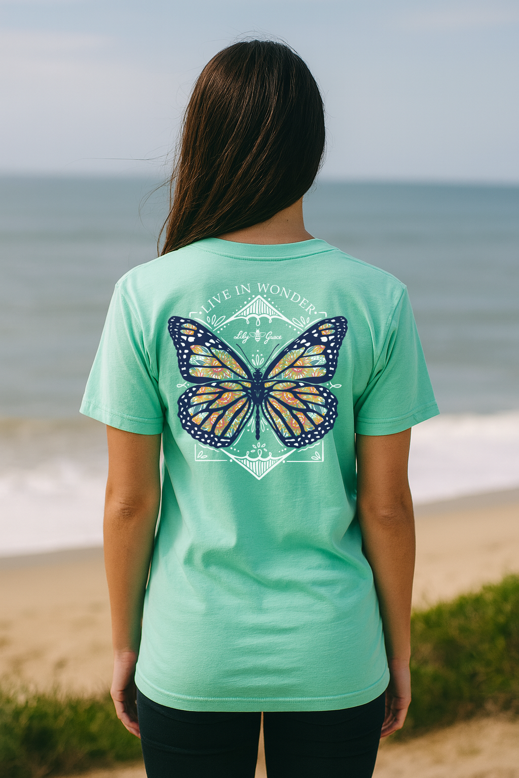 Live in Wonder- Butterfly Mosiac T-Shirt