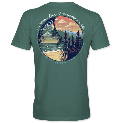 Lily Grace "Roam Far & Wander Wide" Preppy Pocket Tee – Pine