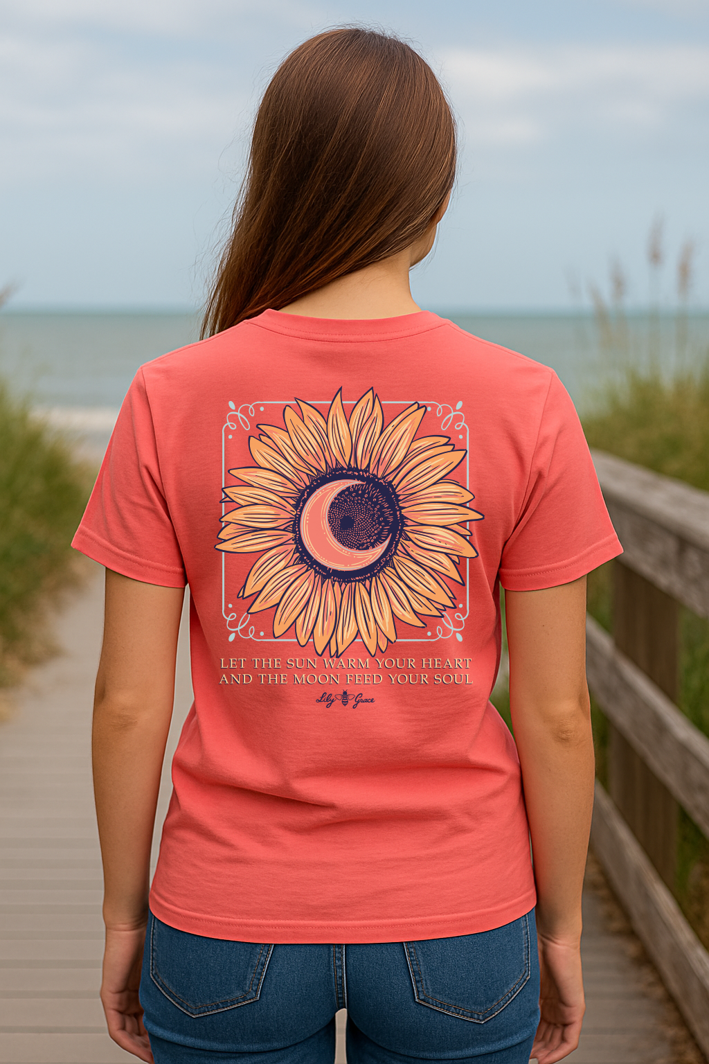 Sunflower Moon- Crescent Bloom T-Shirt