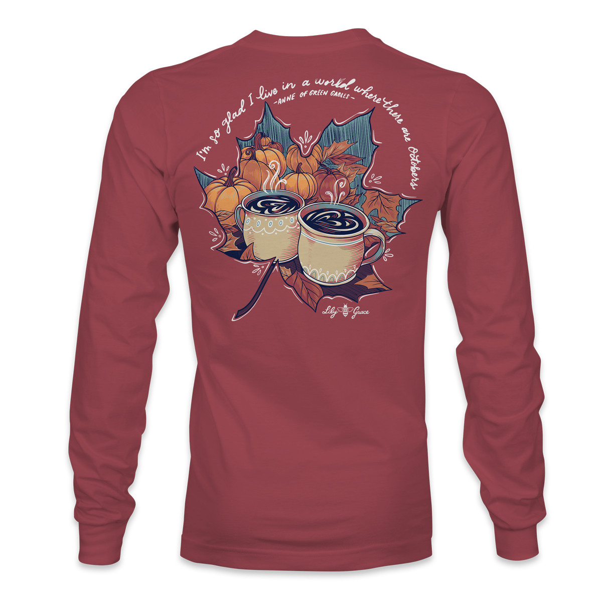 World With Octobers - Coffee Fall LONG SLEEVE T-Shirt