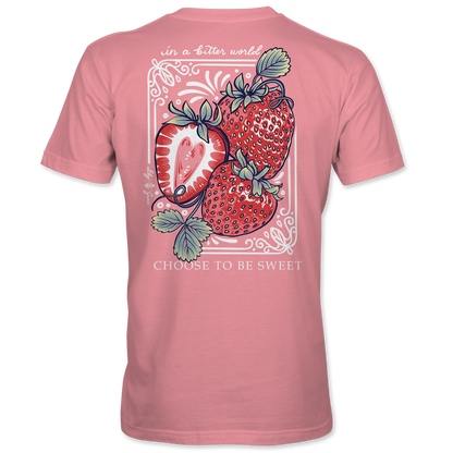 Lily Grace "Choose to Be Sweet" Preppy Pocket Tee – Pink