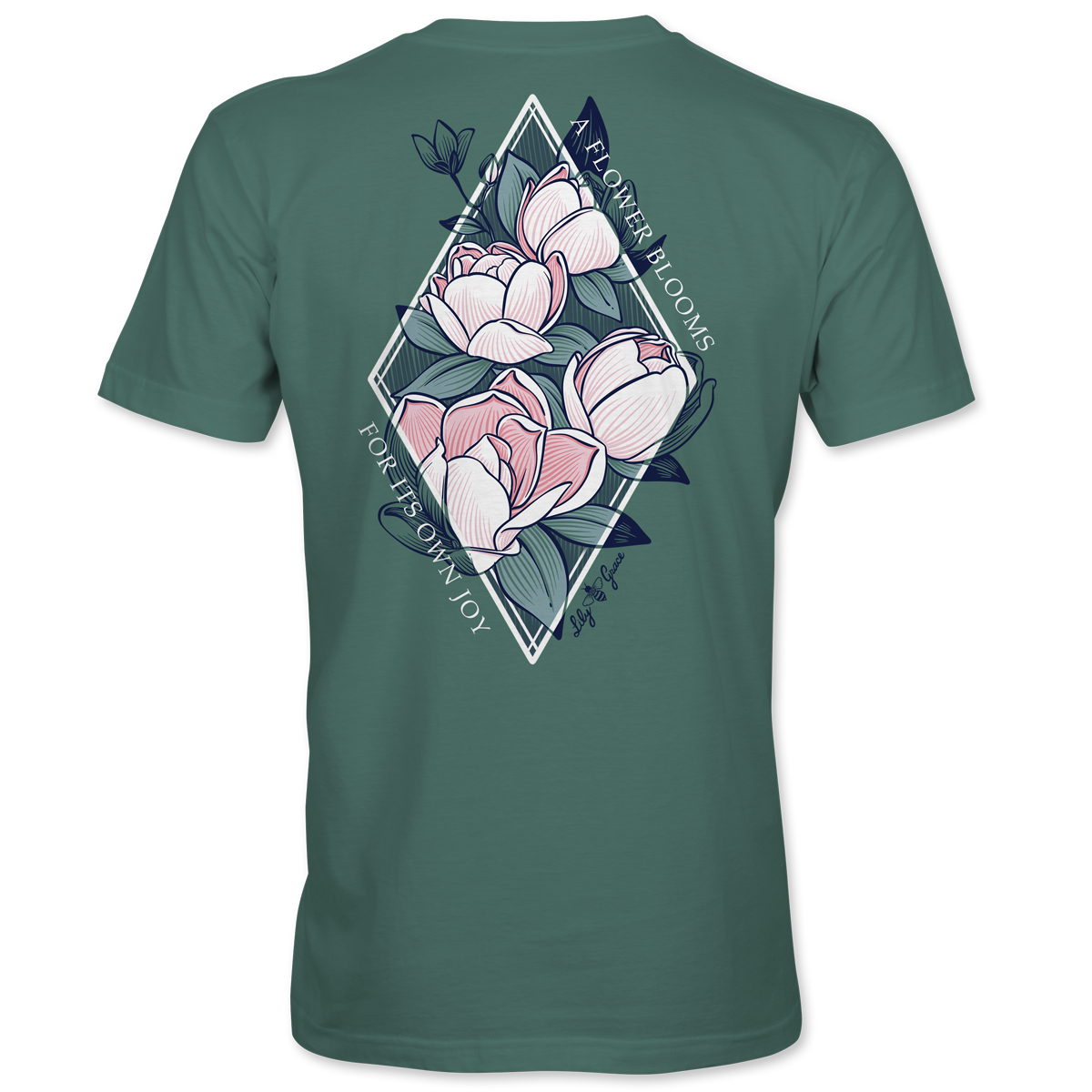 Lily Grace "Magnolia Joy" Preppy Pocket Tee – Pine