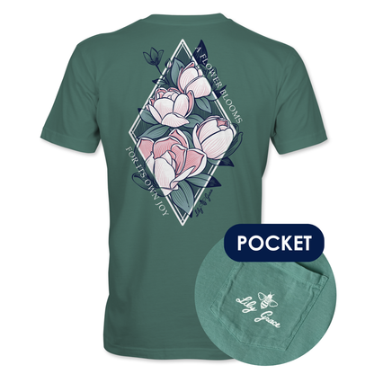 Lily Grace "Magnolia Joy" Preppy Pocket Tee – Pine