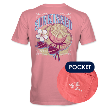 Lily Grace "Sunkissed" Preppy Pocket Tee – Pink