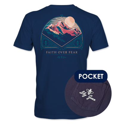 Faith Over Fear T-Shirt – Lily Grace | Navy