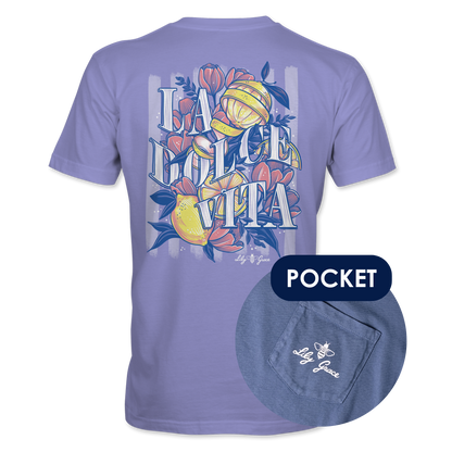 La Dolce Vita Pocket Tee – Lily Grace | Lavender