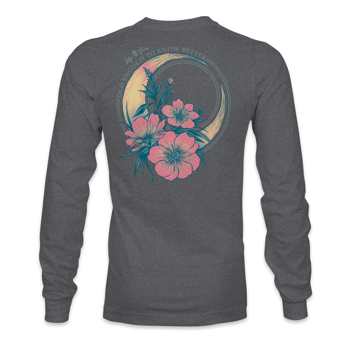 Moon Flowers LONG SLEEVE - Lily Grace | Graphite