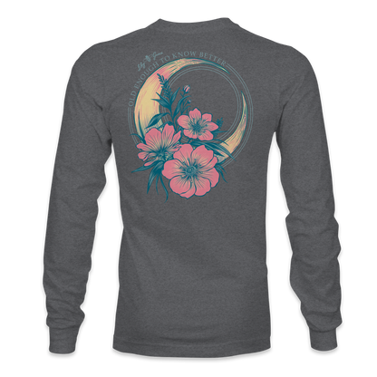 Old Enough to Know Better Floral Moon Long Sleeve Tee