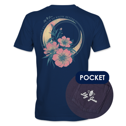 Old Enough to Know Better Pocket Tee – Lily Grace | Navy