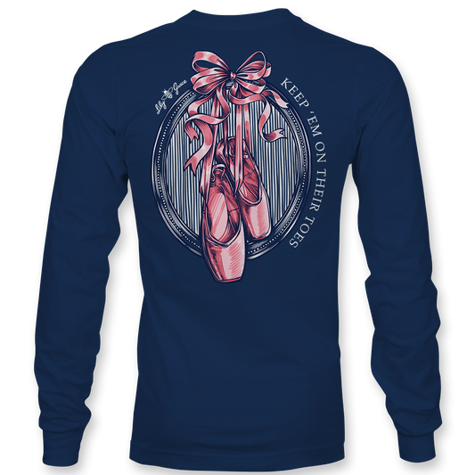 Pointe Shoes LONG SLEEVE - Lily Grace | Navy