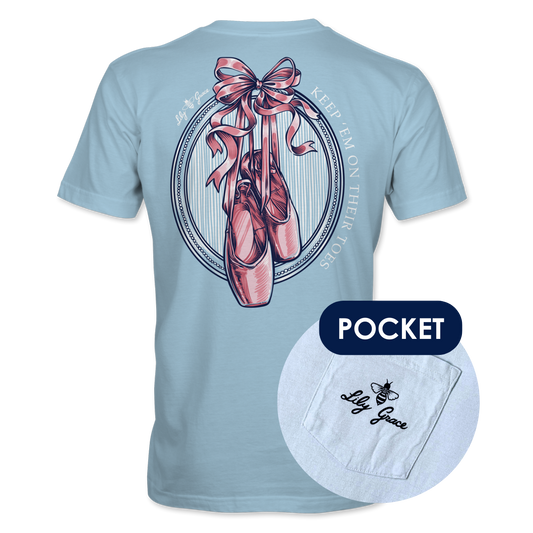 Keep ’Em On Their Toes Pocket Tee – Lily Grace | Chambray