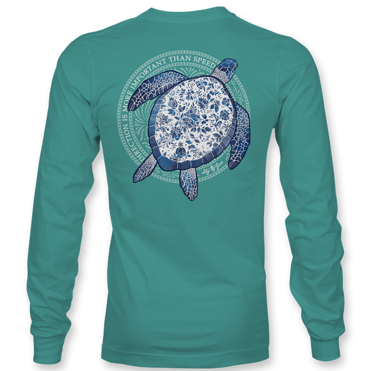 Porcelain Turtle LONG SLEEVE - Lily Grace | Seafoam