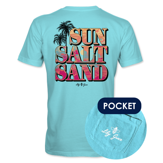 Sun Salt Sand Pocket Tee – Lily Grace | Aqua