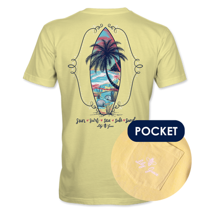 Sun Surf Sea Salt Sand Pocket Tee – Lily Grace | Yellow