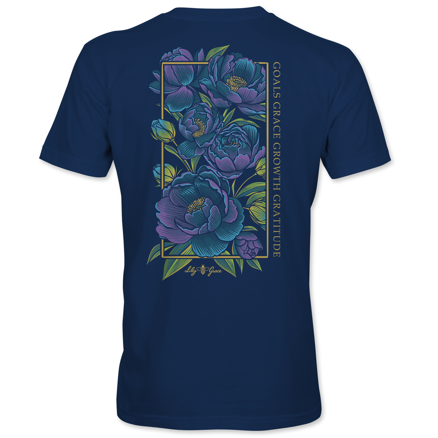 Goals Grace Growth Gratitude Floral Pocket Tee