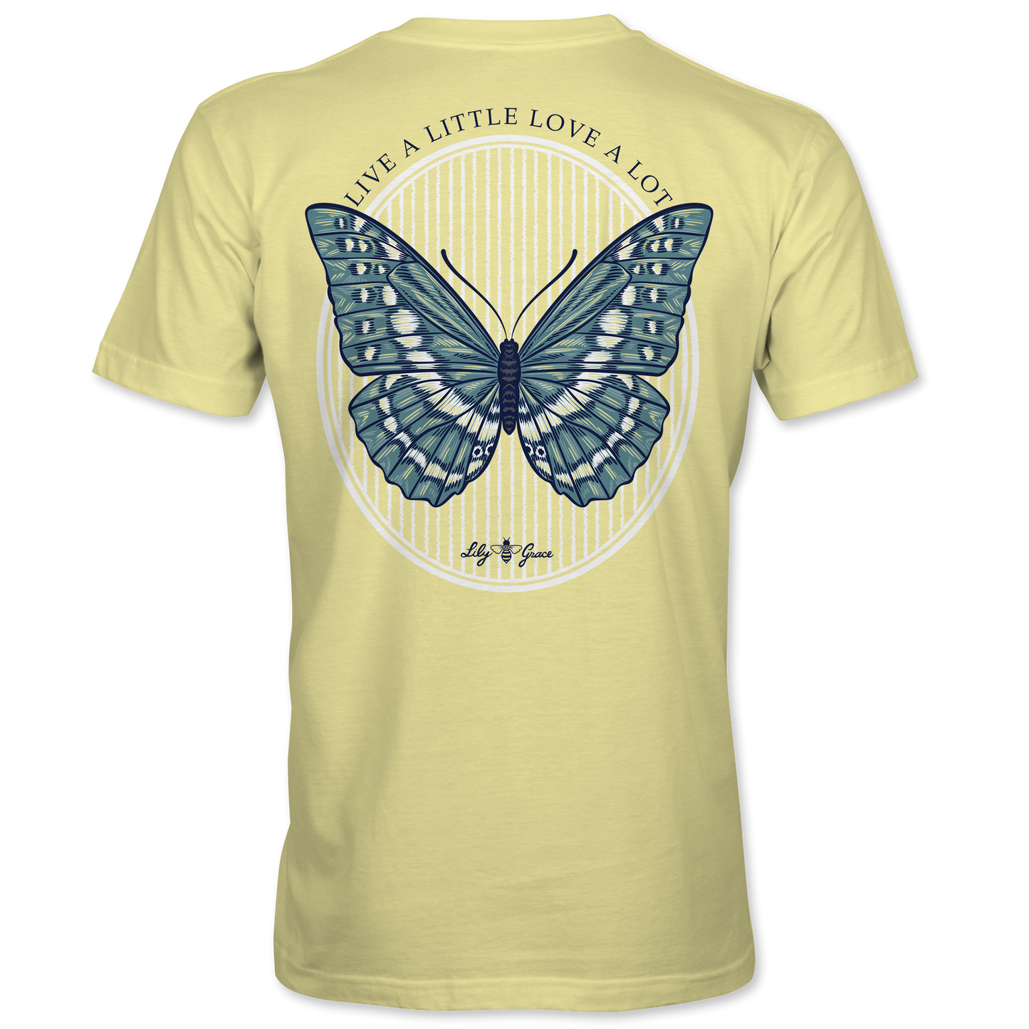 Live Little Butterfly Pocket Tee- Lily Grace | Yellow