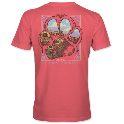 She Needs Wide Open Spaces Paw Print Tee