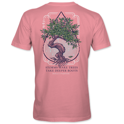 Storms Make Trees Take Deeper Roots Pocket Tee