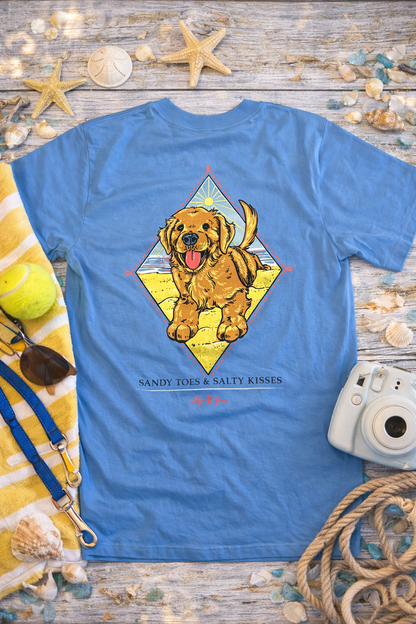 Lily Grace "Sandy Toes & Salty Kisses" Preppy Pocket Tee – Azure