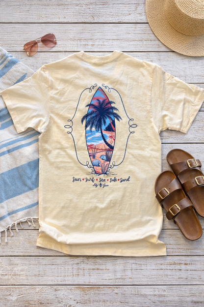 Sun Surf Sea Salt Sand Pocket Tee – Lily Grace | Yellow