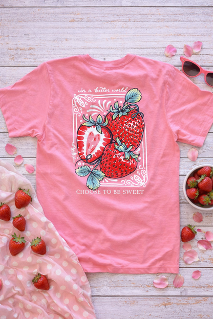 Lily Grace "Choose to Be Sweet" Preppy Pocket Tee – Pink