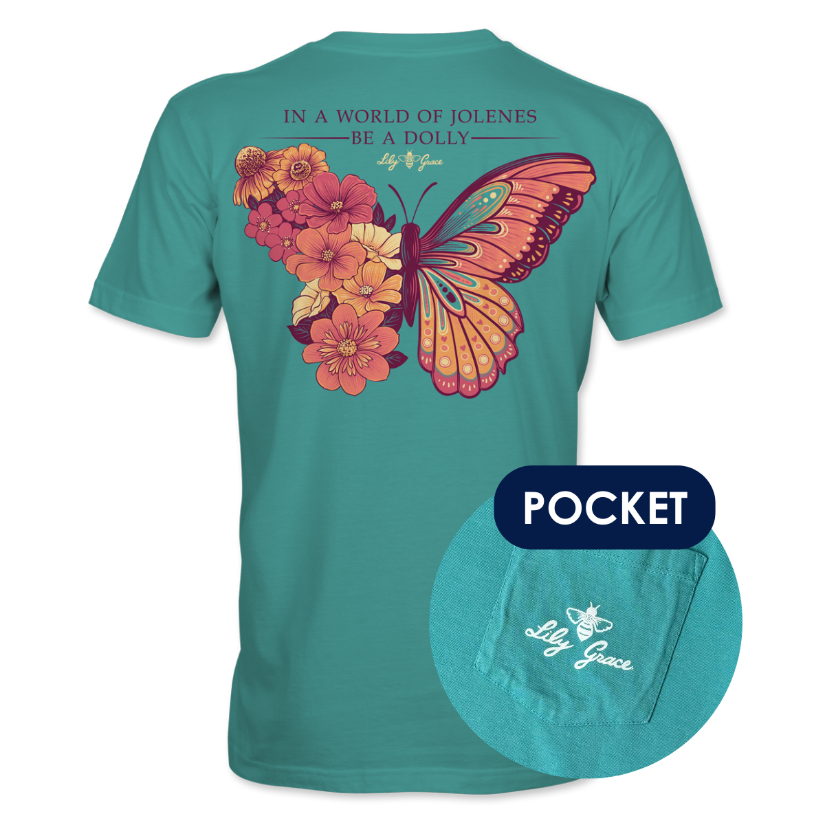 Dolly Butterfly- Flowers Blooming T-Shirt