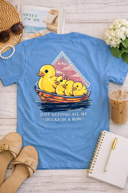 Lily Grace "Ducks in a Row" Preppy Pocket Tee – Azure