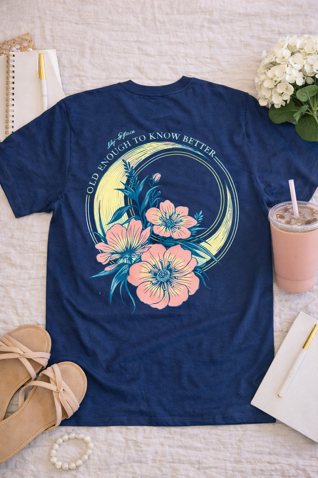 Old Enough to Know Better Pocket Tee – Lily Grace | Navy