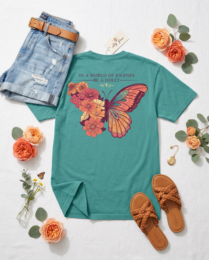 Dolly Butterfly- Flowers Blooming T-Shirt