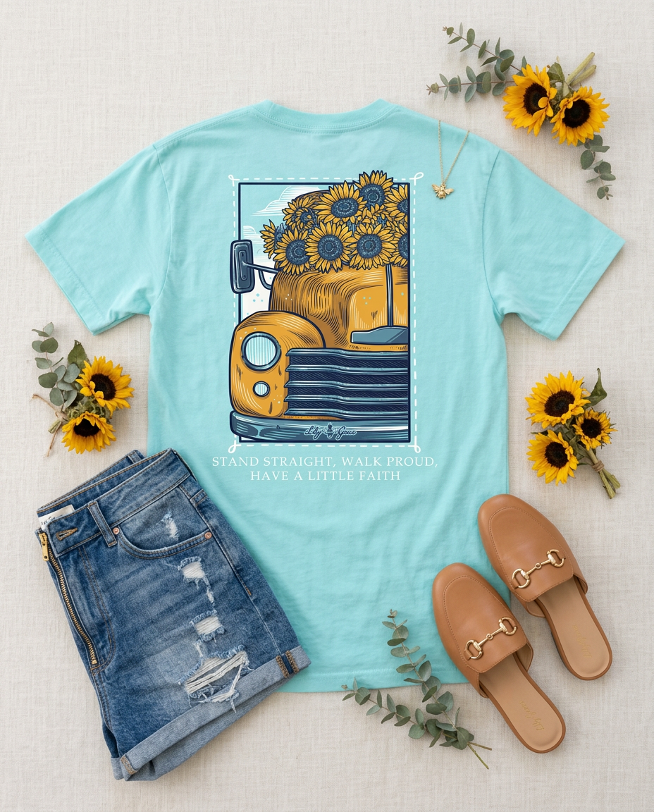 Stand Straight, Walk Proud Sunflower Truck Tee