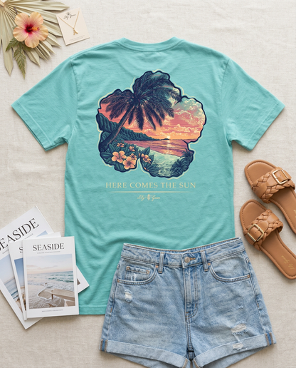 Here Comes the Sun Pocket Tee – Lily Grace | Seafoam