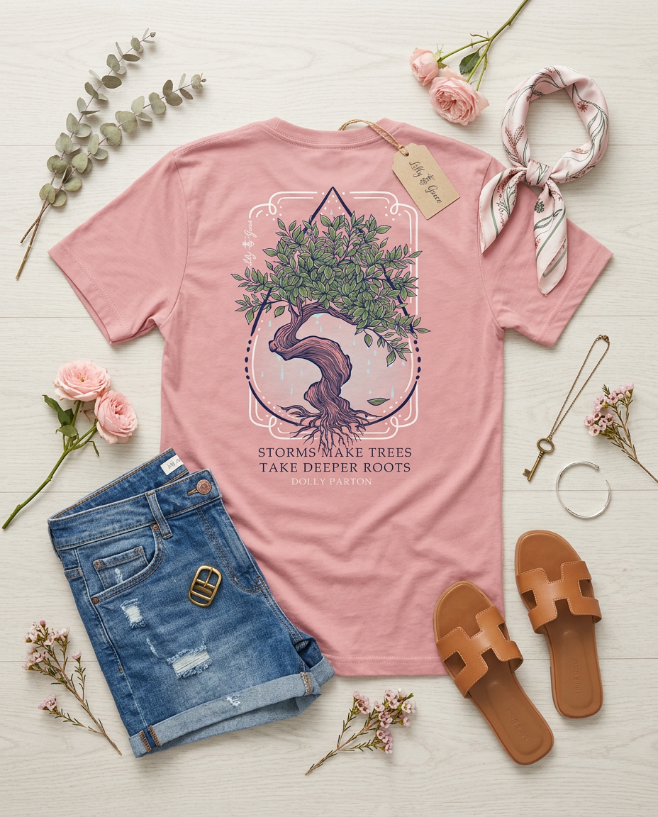 Storms Make Trees Take Deeper Roots Pocket Tee
