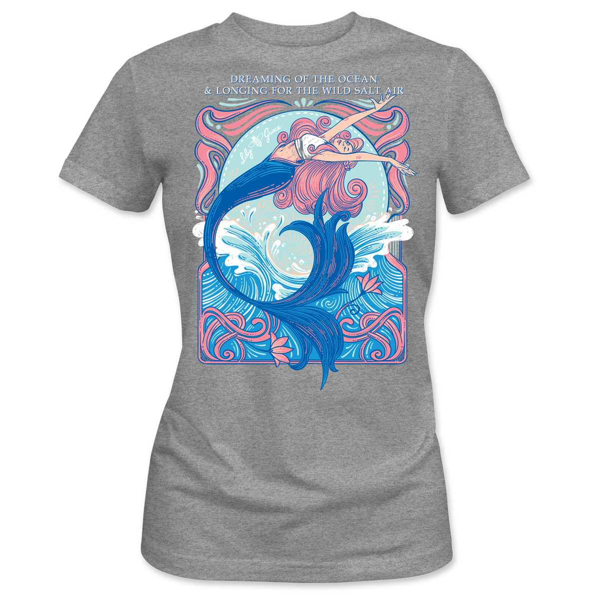 Mermaid- Ocean Dreams FRONT PRINT T-Shirt