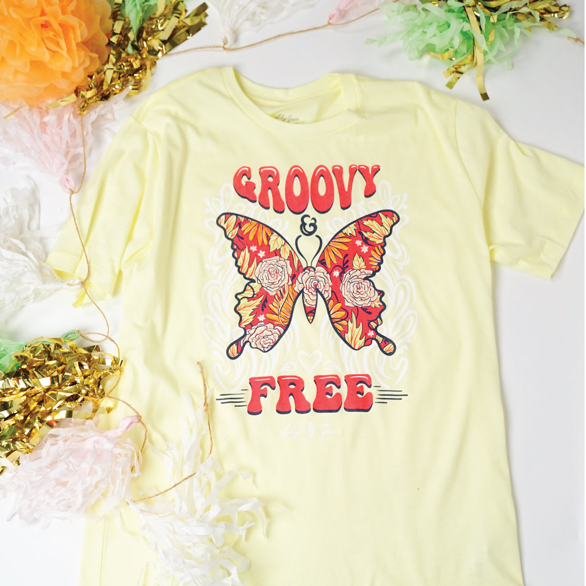 Groovy and Free - Yellow - FRONT PRINT